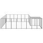 Black kennel 12.1 m² steel by vidaXL, Dog kennels and fences - Ref: Foro24-3082213, Price: 412,16 €, Discount: %