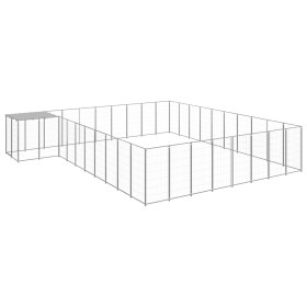 Silver dog kennel 25.41 m² steel by vidaXL, Dog kennels and fences - Ref: Foro24-3082246, Price: 499,51 €, Discount: %