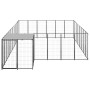 Black kennel 15.73 m² steel by vidaXL, Dog kennels and fences - Ref: Foro24-3082214, Price: 485,99 €, Discount: %