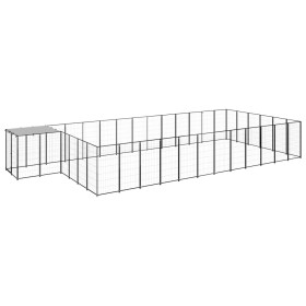 Black kennel 22.99 m² steel by vidaXL, Dog kennels and fences - Ref: Foro24-3082216, Price: 603,21 €, Discount: %