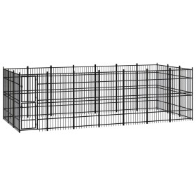 Corral para perros 16 paneles de acero 60x80 cm negro | Foro24 | Onlineshop