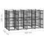 Steel outdoor kennel 7.37 m² by vidaXL, Dog kennels and fences - Ref: Foro24-3097939, Price: 1,00 €, Discount: %