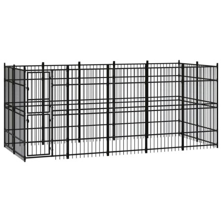 Steel outdoor kennel 9.22 m² by vidaXL, Dog kennels and fences - Ref: Foro24-3097959, Price: 1,00 €, Discount: %