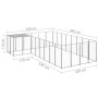 Silver kennel 10.89 m² steel by vidaXL, Dog kennels and fences - Ref: Foro24-3082232, Price: 373,83 €, Discount: %