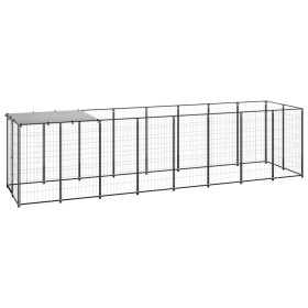 Black kennel 4.84 m² steel by vidaXL, Dog kennels and fences - Ref: Foro24-3082200, Price: 295,86 €, Discount: %