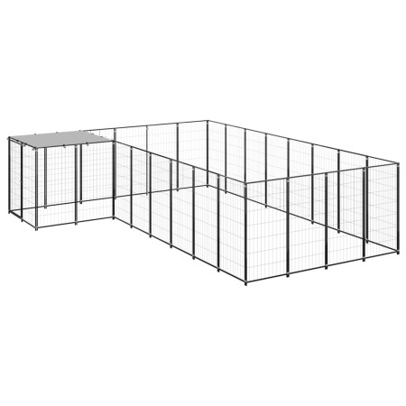 Black kennel 10.89 m² steel by vidaXL, Dog kennels and fences - Ref: Foro24-3082226, Price: 413,49 €, Discount: %