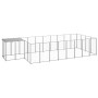 Silver dog kennel 10.89 m² steel by vidaXL, Dog kennels and fences - Ref: Foro24-3082210, Price: 373,83 €, Discount: %