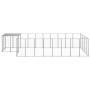 Silver dog kennel 10.89 m² steel by vidaXL, Dog kennels and fences - Ref: Foro24-3082210, Price: 373,83 €, Discount: %