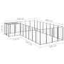 Black kennel 10.89 m² steel by vidaXL, Dog kennels and fences - Ref: Foro24-3082226, Price: 413,49 €, Discount: %