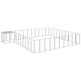 Silver kennel 31.46 m² steel by vidaXL, Dog kennels and fences - Ref: Foro24-3082247, Price: 572,04 €, Discount: %