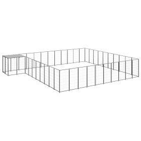 Black kennel 31.46 m² steel by vidaXL, Dog kennels and fences - Ref: Foro24-3082241, Price: 634,99 €, Discount: %