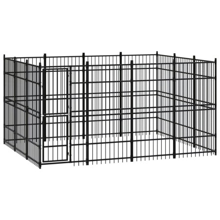 Steel outdoor kennel 11.06 m² by vidaXL, Dog kennels and fences - Ref: Foro24-3097975, Price: 1,00 €, Discount: %