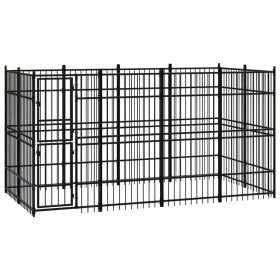 Steel outdoor kennel 7.37 m² by vidaXL, Dog kennels and fences - Ref: Foro24-3097958, Price: 906,93 €, Discount: %