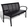 Banco de jardín acero y WPC negro 125 cm de vidaXL, Bancos de jardín - Ref: Foro24-41556, Precio: 162,89 €, Descuento: %