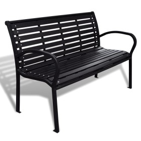 Steel and WPC garden bench black 125 cm by vidaXL, garden benches - Ref: Foro24-41556, Price: 163,12 €, Discount: %