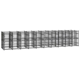 Steel outdoor kennel 18.43 m² by vidaXL, Dog kennels and fences - Ref: Foro24-3097945, Price: 3,00 €, Discount: %