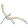 Folding lounger 2 pcs textilene steel with cream coating by vidaXL, Loungers - Ref: Foro24-360173, Price: 136,22 €, Discount: %