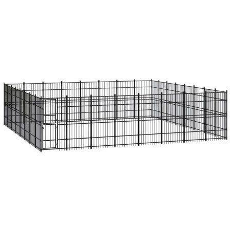 Steel outdoor kennel 58.98 m² by vidaXL, Dog kennels and fences - Ref: Foro24-3098004, Price: 2,00 €, Discount: %