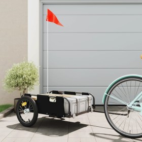 Bicycle trailer made of iron and black Oxford fabric by vidaXL, Bicycle trailers - Ref: Foro24-94171, Price: 89,99 €, Discoun...