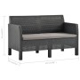 2-Sitzer-Gartensofa mit anthrazitgrauen Rattan-PP-Kissen von vidaXL, Gartensets - Ref: Foro24-3067231, Preis: 171,24 €, Rabat...