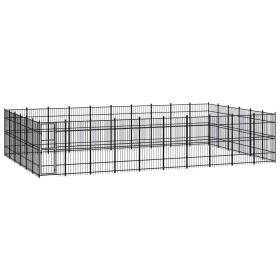 Steel outdoor kennel 55.3 m² by vidaXL, Dog kennels and fences - Ref: Foro24-3097999, Price: 2,00 €, Discount: %