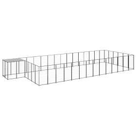 Black kennel 26.62 m² steel by vidaXL, Dog kennels and fences - Ref: Foro24-3082217, Price: 635,18 €, Discount: %