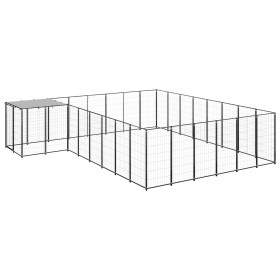 Black dog kennel, 15.73 m² steel by vidaXL, Dog kennels and fences - Ref: Foro24-3082227, Price: 484,90 €, Discount: %