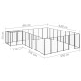 Black dog kennel, 15.73 m² steel by vidaXL, Dog kennels and fences - Ref: Foro24-3082227, Price: 484,90 €, Discount: %