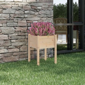 Jardinera de madera maciza de pino 50x50x70 cm de vidaXL, Maceteros y jardineras - Ref: Foro24-810799, Precio: 31,53 €, Descu...