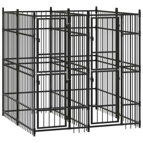 Steel outdoor kennel 3.69 m² by vidaXL, Dog kennels and fences - Ref: Foro24-3097937, Price: 729,15 €, Discount: %