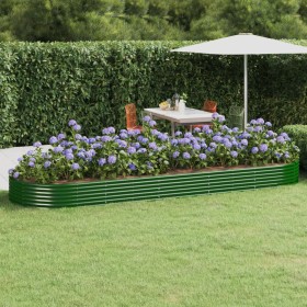 Green powder coated steel flower bed planter 450x140x36 cm by vidaXL, Pots and planters - Ref: Foro24-319038, Price: 103,99 €...