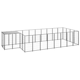 Black kennel 10.89 m² steel by vidaXL, Dog kennels and fences - Ref: Foro24-3082207, Price: 412,16 €, Discount: %