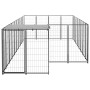 Black kennel 10.89 m² steel by vidaXL, Dog kennels and fences - Ref: Foro24-3082207, Price: 412,16 €, Discount: %