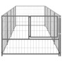 Silver dog kennel 4 m² steel by vidaXL, Dog kennels and fences - Ref: Foro24-3082102, Price: 147,16 €, Discount: %