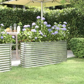 Steel powder-coated silver planter raised bed 152x40x68 cm by vidaXL, Pots and planters - Ref: Foro24-318897, Price: 116,99 €...