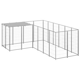 Silver kennel 4.84 m² steel by vidaXL, Dog kennels and fences - Ref: Foro24-3082218, Price: 278,40 €, Discount: %