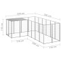 Silver kennel 4.84 m² steel by vidaXL, Dog kennels and fences - Ref: Foro24-3082218, Price: 278,69 €, Discount: %