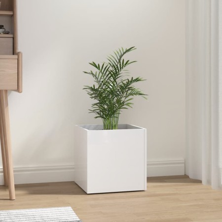 Glossy white plywood planter 40x40x40 cm by vidaXL, Pots and planters - Ref: Foro24-808798, Price: 43,83 €, Discount: %