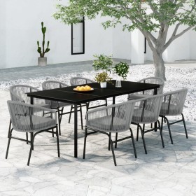 Juego de comedor de jardín 9 piezas ratán sintético gris de vidaXL, Conjuntos de jardín - Ref: Foro24-3099238, Precio: 1,00 €...