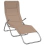 Folding sun lounger 2 units in taupe-coated steel with textilene by vidaXL, Loungers - Ref: Foro24-360174, Price: 162,33 €, D...