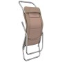 Folding sun lounger 2 units in taupe-coated steel with textilene by vidaXL, Loungers - Ref: Foro24-360174, Price: 162,33 €, D...