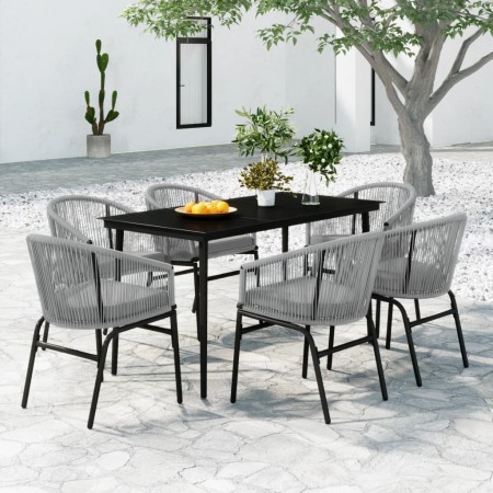 Juego de comedor de jardín 7 piezas ratán sintético gris de vidaXL, Conjuntos de jardín - Ref: Foro24-3099254, Precio: 673,99...