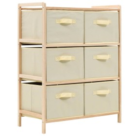 Storage shelf with 6 beige cedar wood fabric baskets by vidaXL, Lockers and storage cabinets - Ref: Foro24-246439, Price: 58,...