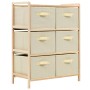 Storage shelf with 6 beige cedar wood fabric baskets by vidaXL, Lockers and storage cabinets - Ref: Foro24-246439, Price: 57,...