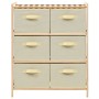 Storage shelf with 6 beige cedar wood fabric baskets by vidaXL, Lockers and storage cabinets - Ref: Foro24-246439, Price: 57,...