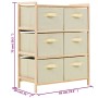 Storage shelf with 6 beige cedar wood fabric baskets by vidaXL, Lockers and storage cabinets - Ref: Foro24-246439, Price: 57,...