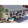 Folding manual operation awning 300 cm blue and white by vidaXL, Awnings - Ref: Foro24-275552, Price: 243,46 €, Discount: %