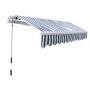 Folding manual operation awning 300 cm blue and white by vidaXL, Awnings - Ref: Foro24-275552, Price: 243,46 €, Discount: %