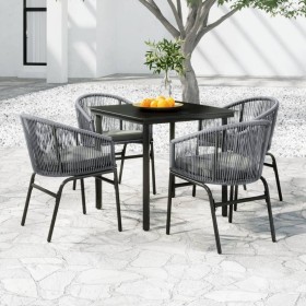 5-Piece Gray Synthetic Rattan Garden Dining Set by vidaXL, Garden sets - Ref: Foro24-3099234, Price: 444,52 €, Discount: %