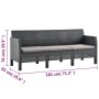 3-Sitzer-Gartensofa mit anthrazitgrauen Rattan-PP-Kissen von vidaXL, Gartensets - Ref: Foro24-3067232, Preis: 253,82 €, Rabat...